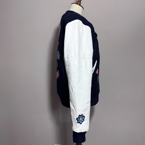 RokuStudio Hood Morning Navy and White Varsity Jacket Size Medium NWT - Picture 5 of 14